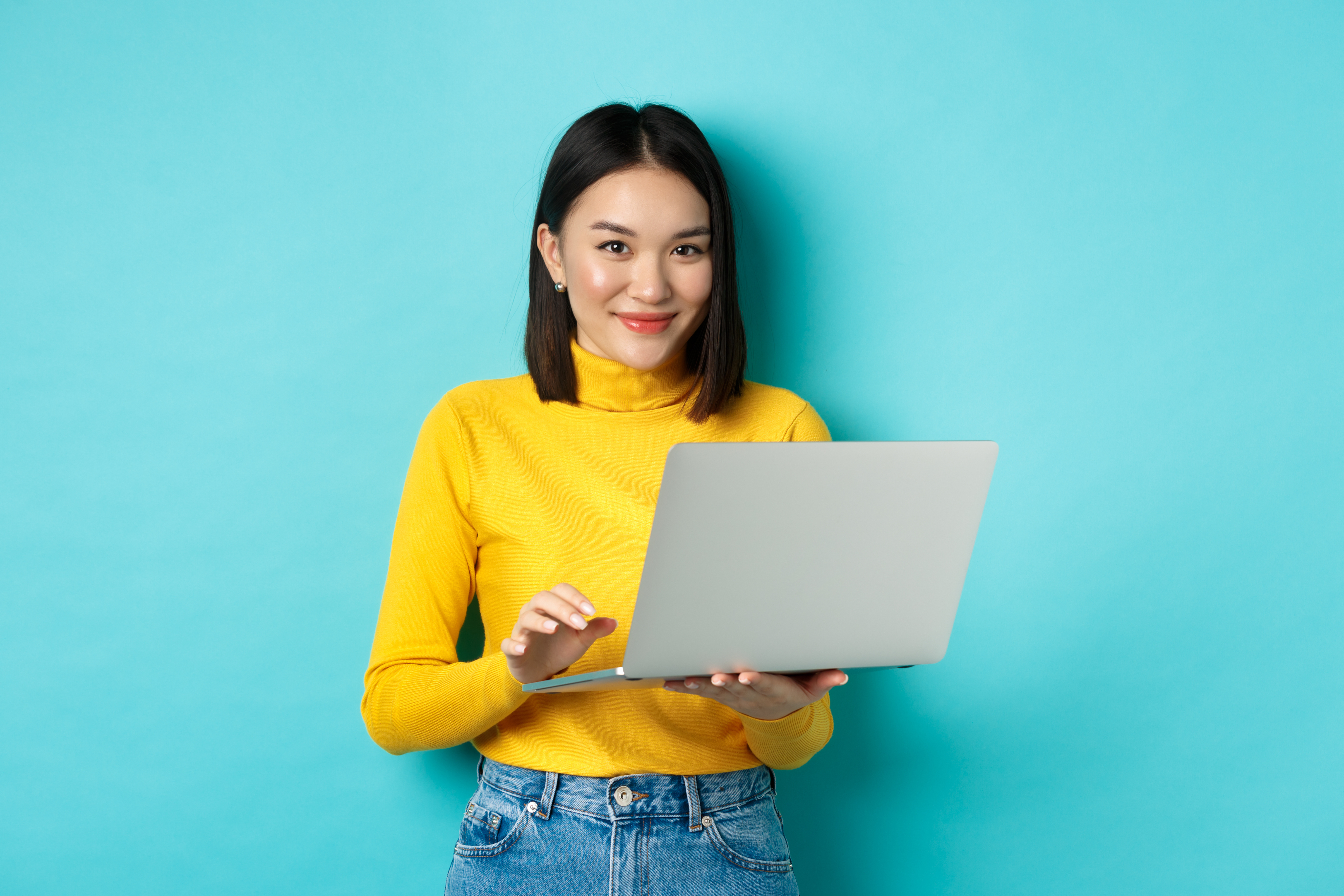 Independent professional working on laptop